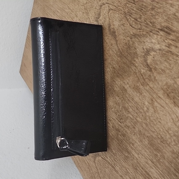 Franklin Covey Black Patent Leather Wallet with Tabs - Picture 3 of 12